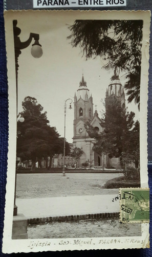 Antigua Postal Iglesia San Miguel De Parana Entre Ríos 1935