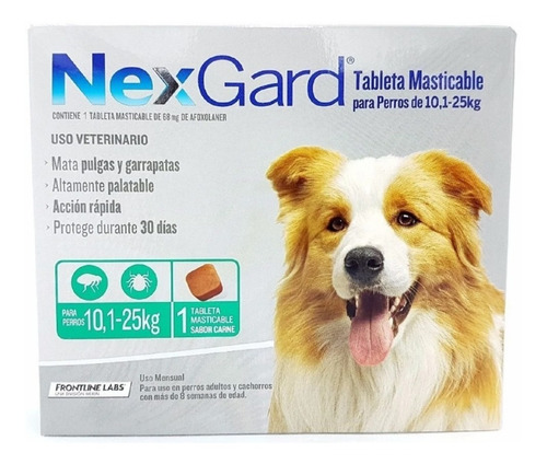 Nexgard Antipulgas Garrapata Perro 10 A 25 Kg - 1 Comprimido
