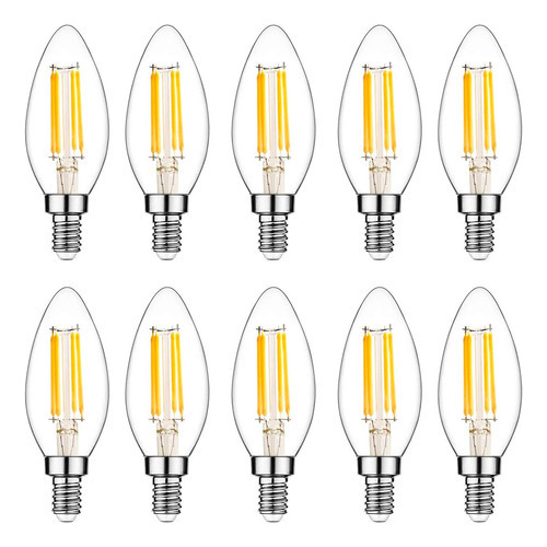 E12 - Led Filament Bulb, 4 W, 35 W, 10 Units