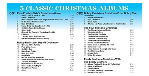 Cd: Cinco Álbumes Navideños Clásicos/álbum Navideño De Elvis