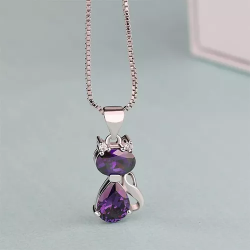 collar s.Oliver para mujer de acero inoxidable con esmalte morado 2034995