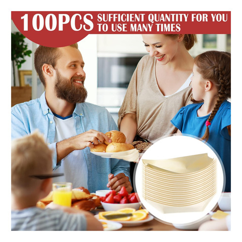 Platos De Bambú Newtay 100 Uds Ecológicos Y Resistentes