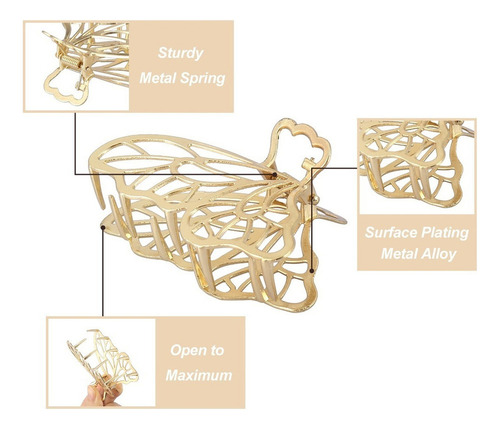 Pinza For Cabello Estilo Mariposa Pinza Pelo 3.2 Pulgadas M