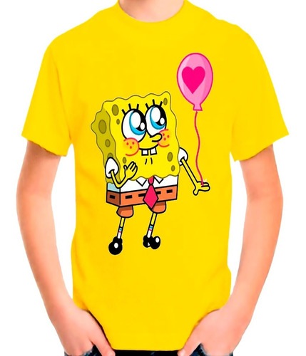 Polera Estampada 100% Algodon Niña Bob Esponja Globo