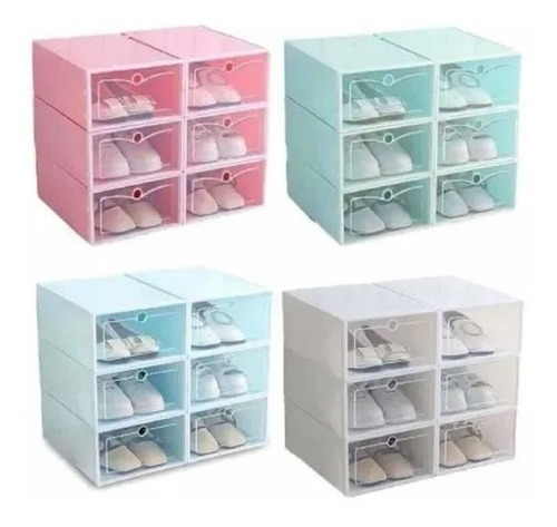 Imagen 1 de 5 de Cajas Organizadoras De Zapatos Cajas Apilables Zapateras X6