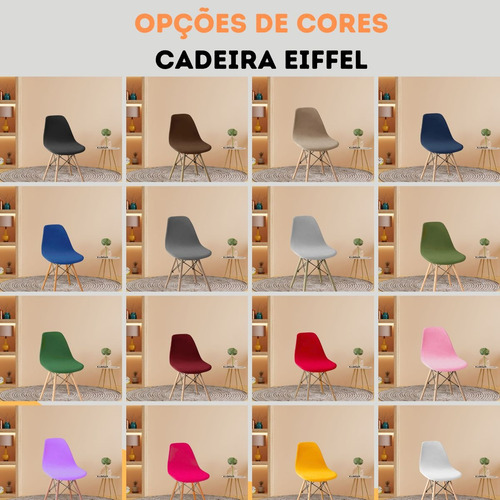 10 Capa De Cadeira Charles Eiffel Nordic Eames Luxo De Malha Cor Branco Desenho Do Tecido Liso