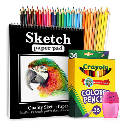 Lapiz Color Cuaderno Boceto 36 Premium Para Colorear Bloc