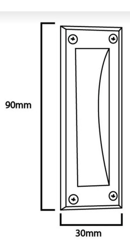 Cubeta Bronce Platil 30x90 Para Ventana Y Puerta Corrediza