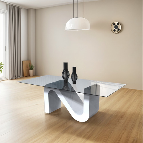 Mesa Comedor S Vidrio Pegado Uv Laqueada Linea Premium
