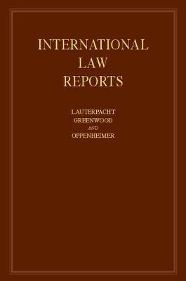 Libro International Law Reports - Elihu Lauterpacht