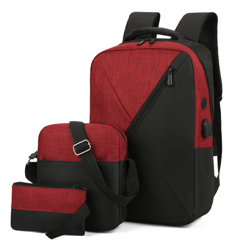 Set De Dos Bolsos De Hombro Usb Con Mochila De Viaje Daypack