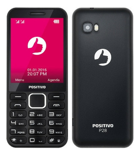 Celular P28 Dual Chip  Preto Positivo