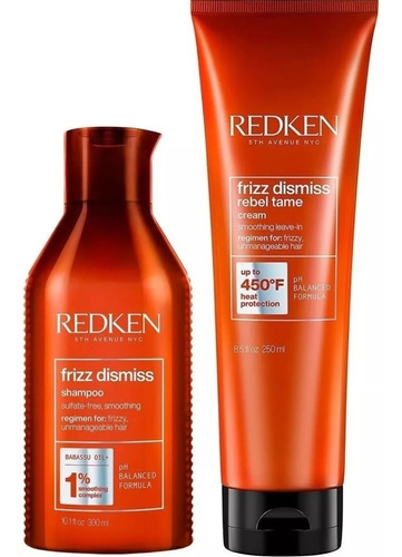 Shampoo + Crema De Peinar Para Alisados Redken Frizz Dismiss