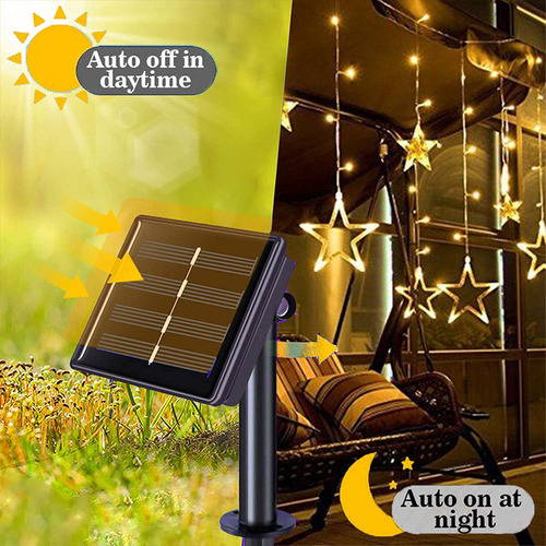 Cortina Solar Impermeable Con Forma De Estrella, Guirnalda D
