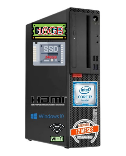 Pc Lenovo I7-6ta 16gbmram 240gbssd Factura 12 Meses Garantia (Reacondicionado)