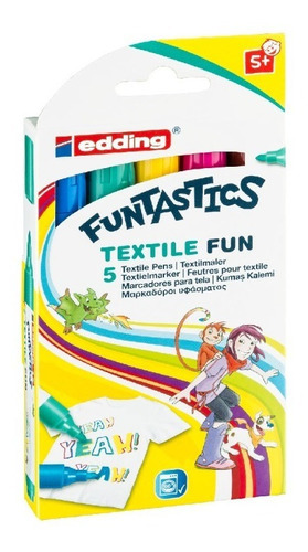 Marcador Edding 17 Funtastic Infantil De Tela X5 Unidades