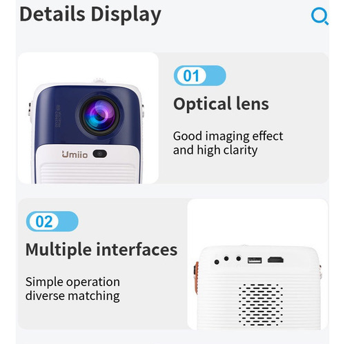 Proyector Portátil Alta Definición De 1200 Lúmenes Ansi