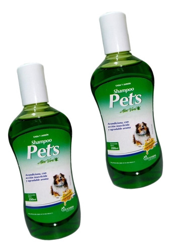 Pack 2 Shampoo Pets Aloe Acondicionador Antipulgas 250 Ml Fragancia Aloe Vera