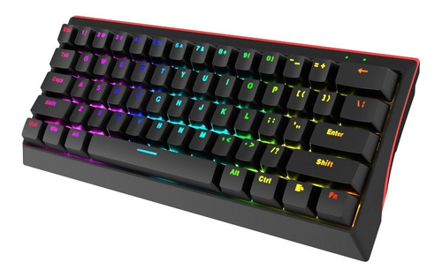 Imagen 2 de 7 de Teclado Mecanico Marvo Kg962 Gaming Rainbow 60% Switch Red