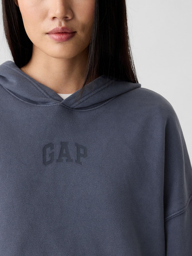 Polerón Mujer Gap Logo Mini Cropped Sin Cierre Azul