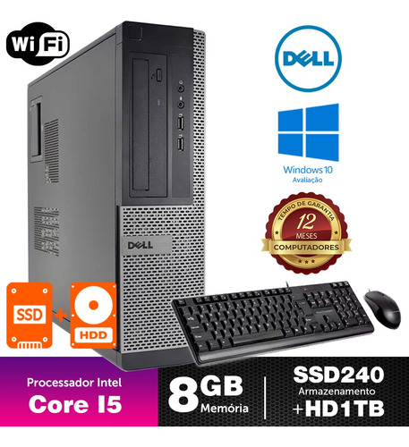 Imagem 1 de 5 de Computador Corporativo Dell Int I5 2g 8gb Ssd240+1tb