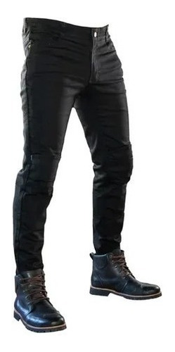 Pantalon Jean Brooklyn Denim Protecciones + Kevlar Negro Rpm