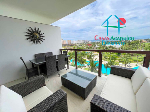 Cad La Isla Emerald H6. Departamento En Condominio De Playa Con Terraza Y Vista A Las Albercas