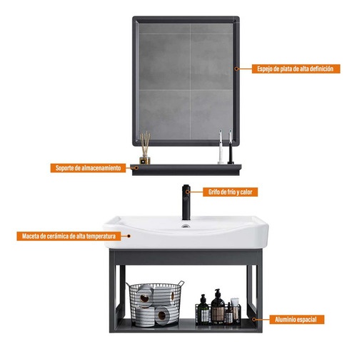 Lavabo De Marmol Espejo Baño Mini Lavabo Moderno Con Espejo