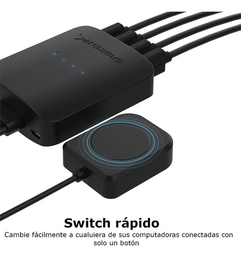 Conmutador Switch Usb Sabrent Usb-uss4 4 Puertos Periféricos