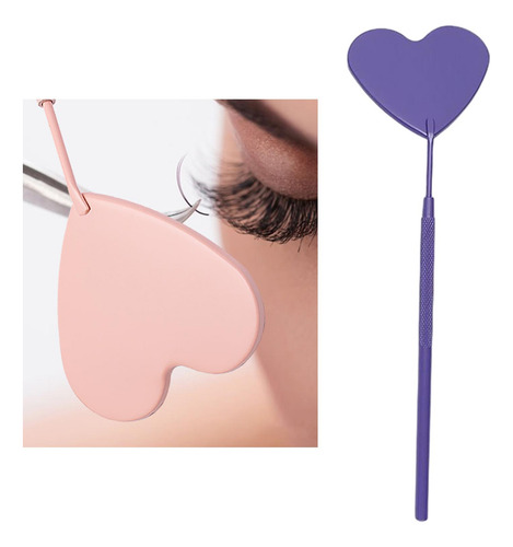 3 Espejo De Pestañas Con Forma De Corazón Único Púrpura
