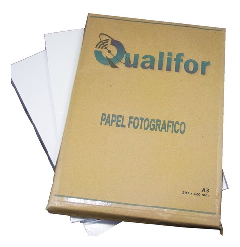 20 Folhas Papel Foto 220g - A3 Glossy (brilho) Dupla Face Cor Branco