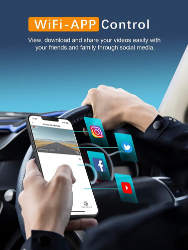Dash Cam Arifayz, Wifi, Fhd, Wdr, C/ Visión Nocturna, App