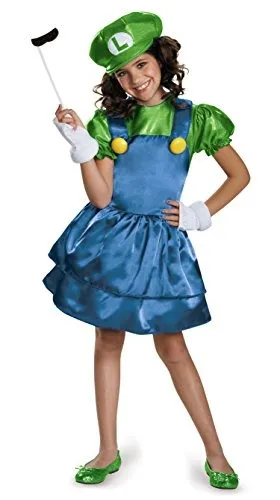 Disfraz De Luigi Versión Falda, Talla Grande (10-12)