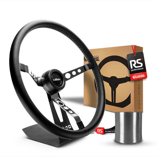 Volante Big Block S Clássico Em Couro Preto + Cubo Alumínio