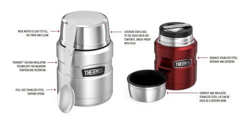 Termo Para Comida Thermos De Acero Inox Boca Ancha De 0,5 L