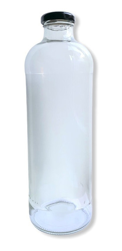 Imagen 1 de 1 de Botella Vidrio De 1 Litro Pack 10 Unidades C/ Tapa 38mm