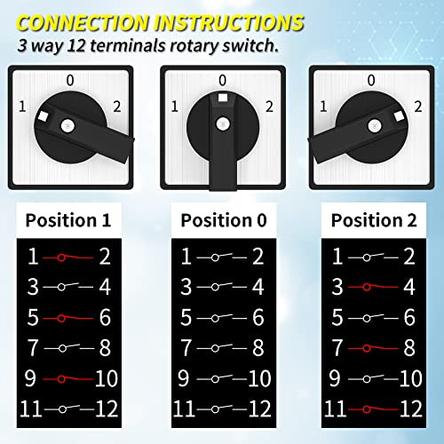 Interruptor De Transferencia Manual Rotativo De 3 Posic...