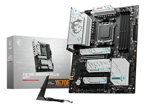 Motherboard Msi X670e Mag Gaming Plus Wifi Amd Am5 Ddr5 Atx Color Negro/Blanco