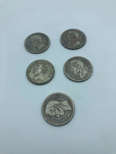 Monedas 2bs De Plata Años En Pack De 5 Unidades