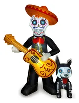Comprar Día De Muertos Esqueleto Y Perro Decoración Inflable Halloween 1.8m, Decoraciones Inflables De Halloween Para Patio Con Luces Led Integradas Para Decoración De Patio, Césped