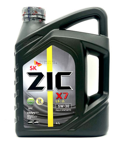 Aceite Motor Zic 5w30 X7 Ls Sn C2/c3 4 Litros Sintético