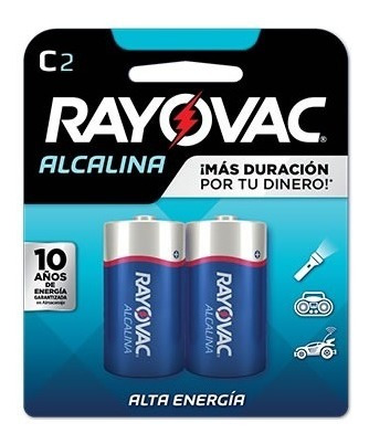 Imagen 2 de 2 de Blister De 2 Pilas Alcalinas Rayovac C2 Alta Energia
