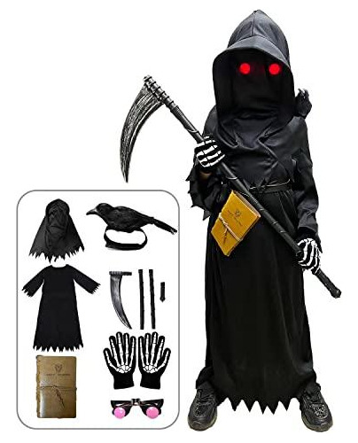 Disfraz Talla M Para Niños Grim Reaper Fantasma Halloween