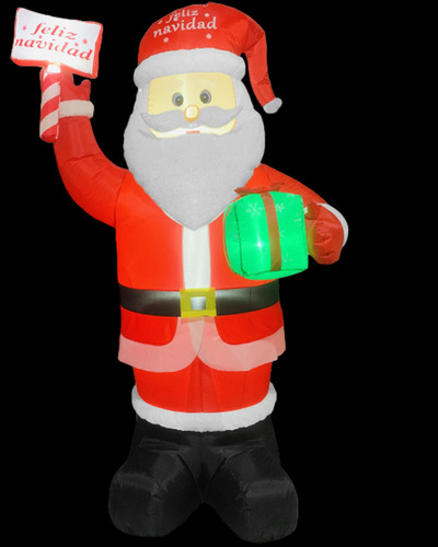 Inflable Navidad Santa Con Regalo Tipo Felpa 2.4m