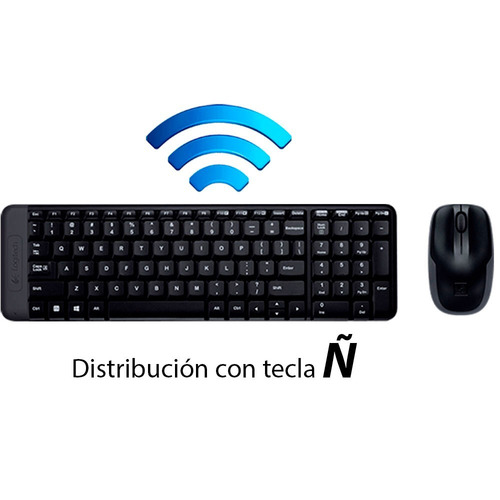 Imagen 4 de 8 de Kit de teclado y mouse inalámbrico Logitech MK220 Español Latinoamérica de color negro