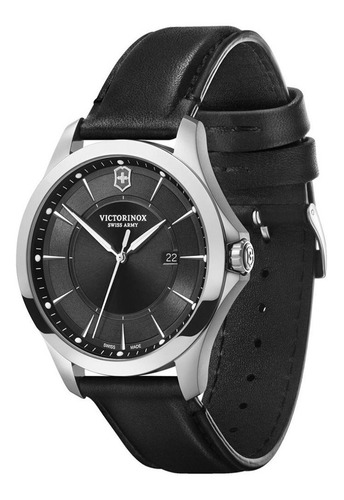 Victorinox Reloj Alliance Con Navaja Suiza, Negro Bisel Plateado