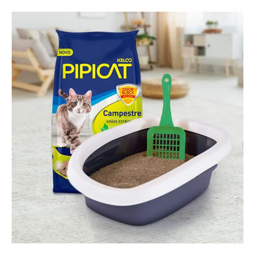 Kit 4 Unidades - Pipicat Areia Campestre 4kg x 16kg de peso neto y 4kg de peso por unidade