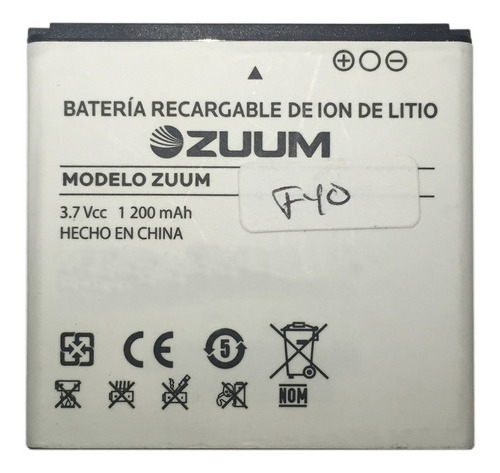 Pila Bateria Zuum F40 1200ma Original Nueva Garantizada