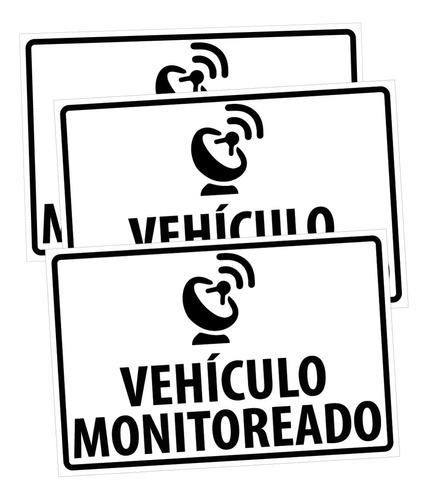 Cartel Autoadhesivo Vehículo Monitoreado 20x30cm