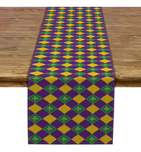 Mardi Gras Table Runner Fleur De Lis Mantel New Orleans...